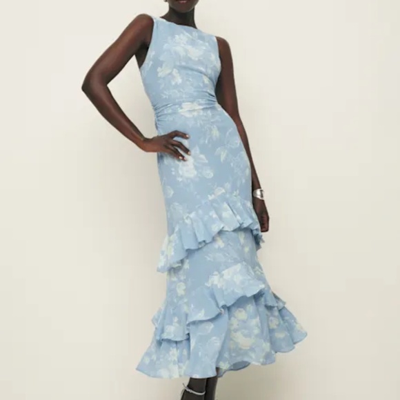 Reformation Magnus Dress Blue - Size 0 - Picture 1 of 1